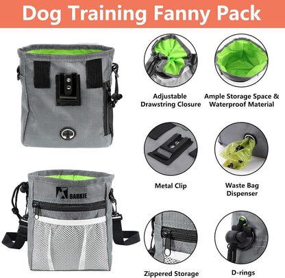 BARKIE Dog Training Kit - Treat Pouch, Pet Training Fanny Pack, 2 Puppy Training Clickers