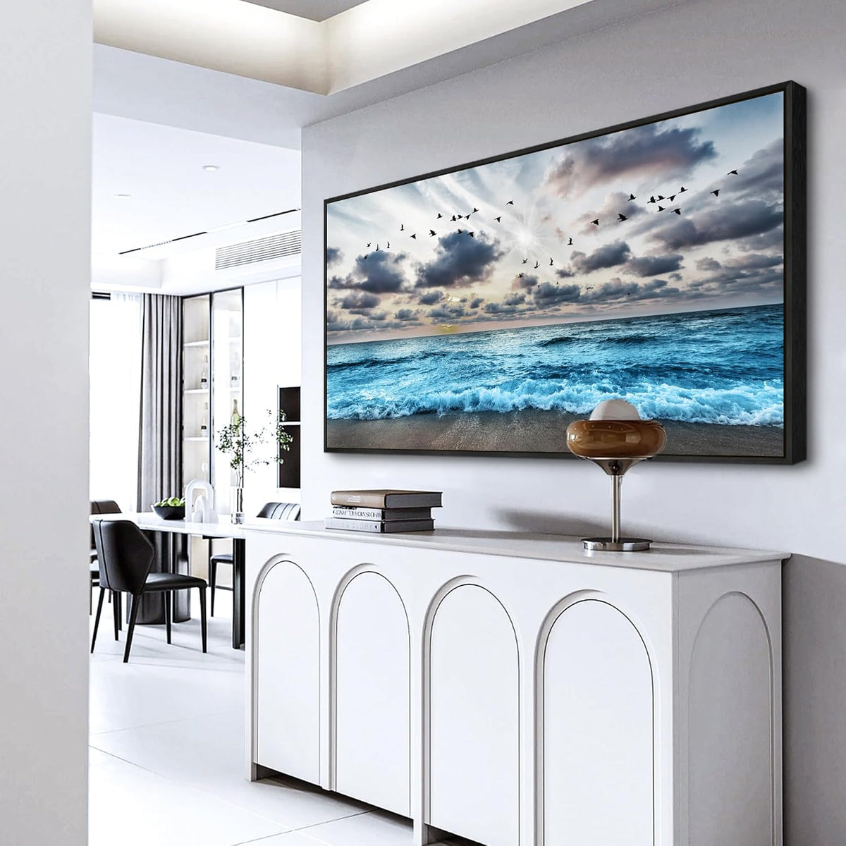 Wapluam Black Framed Canvas Wall Art For Living Room Large Wall Decoration For Bedroom Office Wall