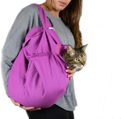 Cozy Comfort Carrier - Large Lavender Cat Carrier Soft, Cat Restraint Bag and Cat Sling Carrier for