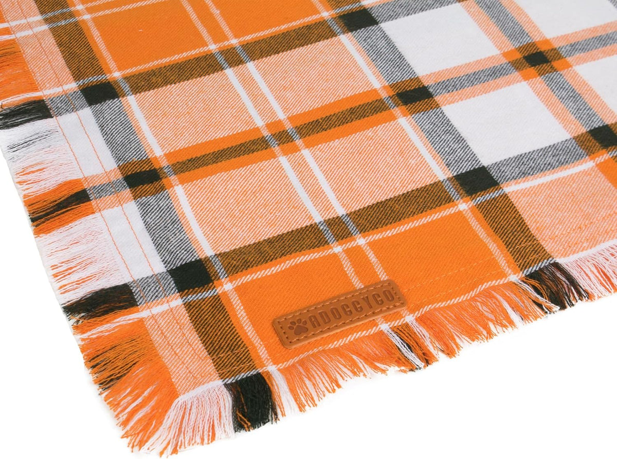ADOGGYGO Fall Dog Bandanas, Halloween Thanksgiving Pet Bandana, Multiple Sizes Offered, Orange