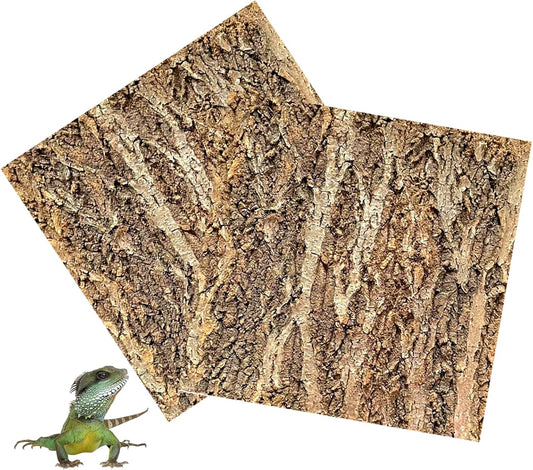 Tfwadmx 2Pcs Cork Terrarium Background 11.8” x 11.8” Natural Cork Bark Backdrop Reptile Background