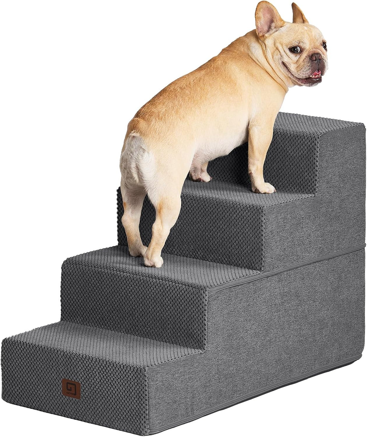 EHEYCIGA Dog Stairs for Bed 20" H, 4-Step Extra Wide Dog Steps for High Bed, Pet Steps for Small