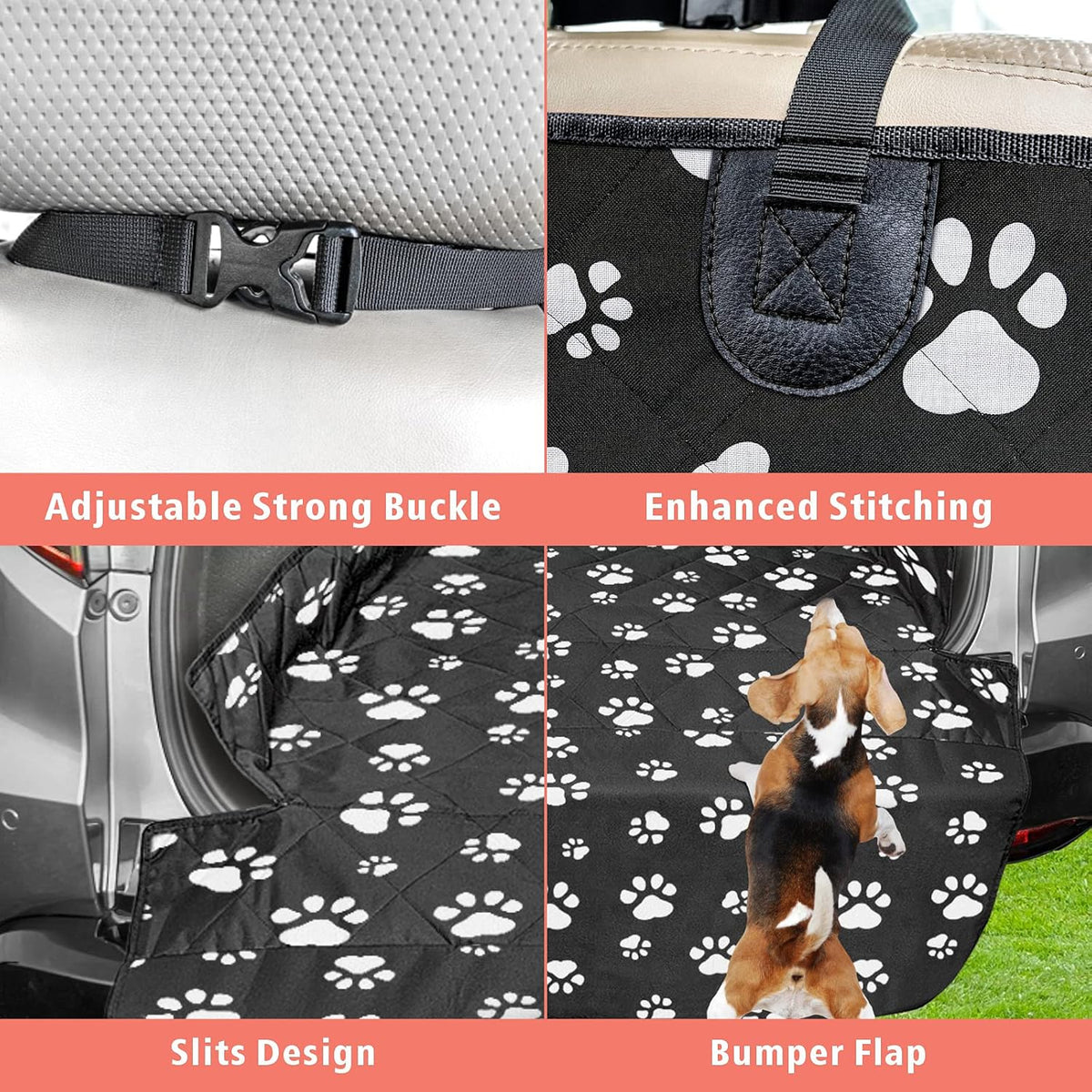 F-color SUV Cargo Liner for Dogs, Water Resistant Pet Cargo Cover Dog Seat Cover Mat for SUVs