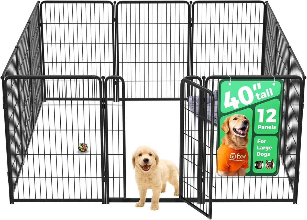 FXW Homeplus Unleashed Indoor Dog Playpen - Stress-Free and Safe Play, Heavy Duty 40 Inch 12 Wire