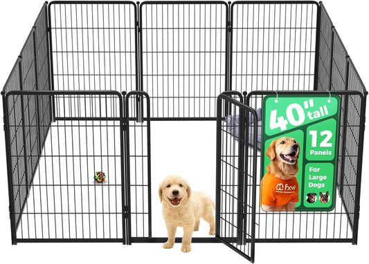 FXW Homeplus Unleashed Indoor Dog Playpen - Stress-Free and Safe Play, Heavy Duty 40 Inch 12 Wire
