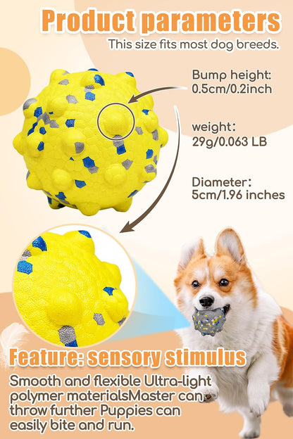 1.96'' Dog Balls for Dogs Aggressive Chewers Indestructible Tennis Durable Bouncy Interactive Dog