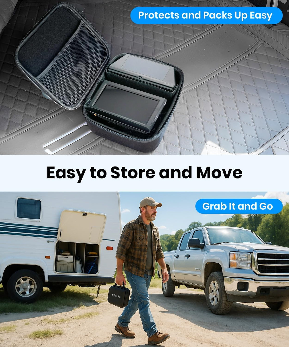 AUTO-VOX Wireless Backup Camera Solar Magnetic: 1-Min DIY Install, 5" 1080P Hd Dual Channel