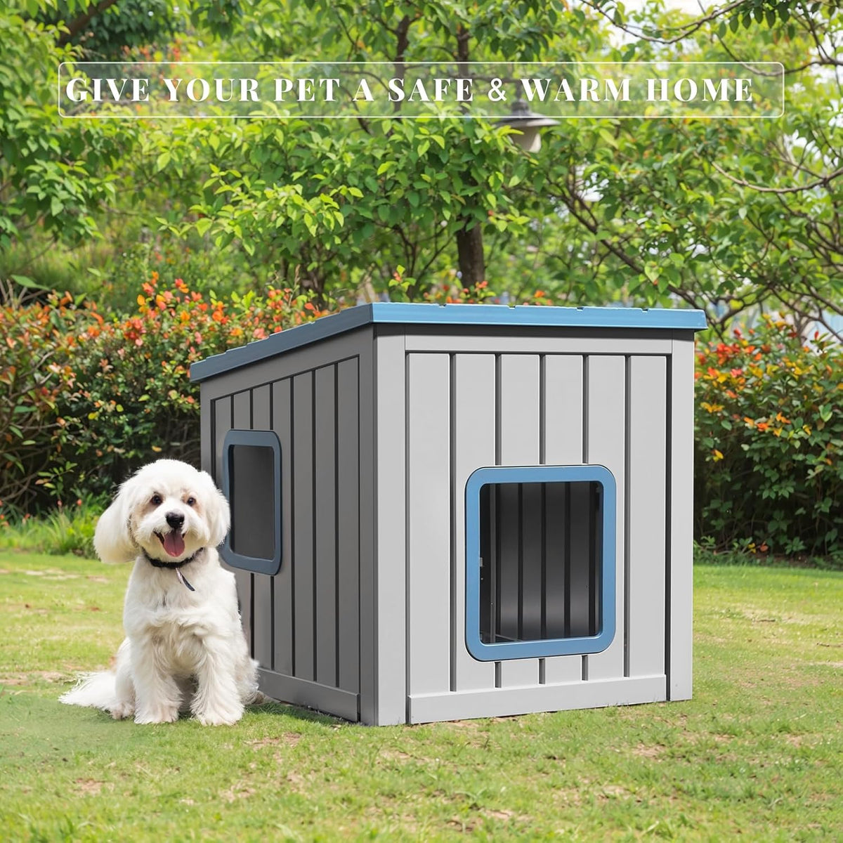 DRATO Dog House Indoor and Outdoor with Weatherproof Roof Removable Floors for Small to Middle