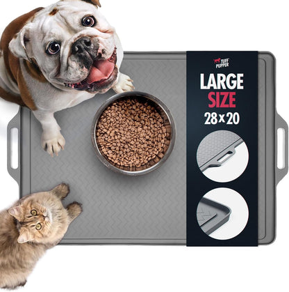 Tuff Pupper 28x20 Large Dog Feeding Mat for Food and Water | Dog Food Mats for Floors | Waterproof