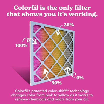 Colorfil 12x24x1 Air Filter (2-Pack) | Made in the USA | Color Changing | Remove Cat and Dog Odor |