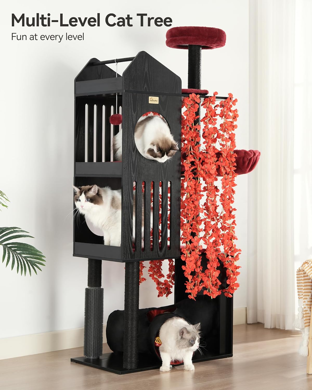 FourFurPets Gothic Cat Tree, 67" Cat Tower for Indoor Cats, Maine Coon Cat Tree for Large Cats 20