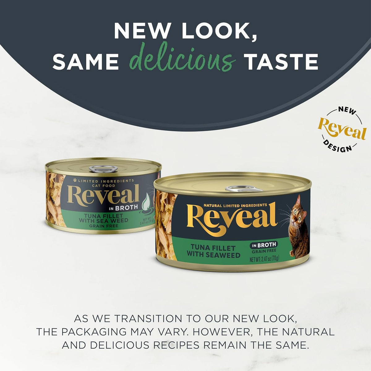 Reveal Natural Wet Cat Food, 24 Count, Grain Free, Limited Ingredient Canned Food for Cats, Tuna