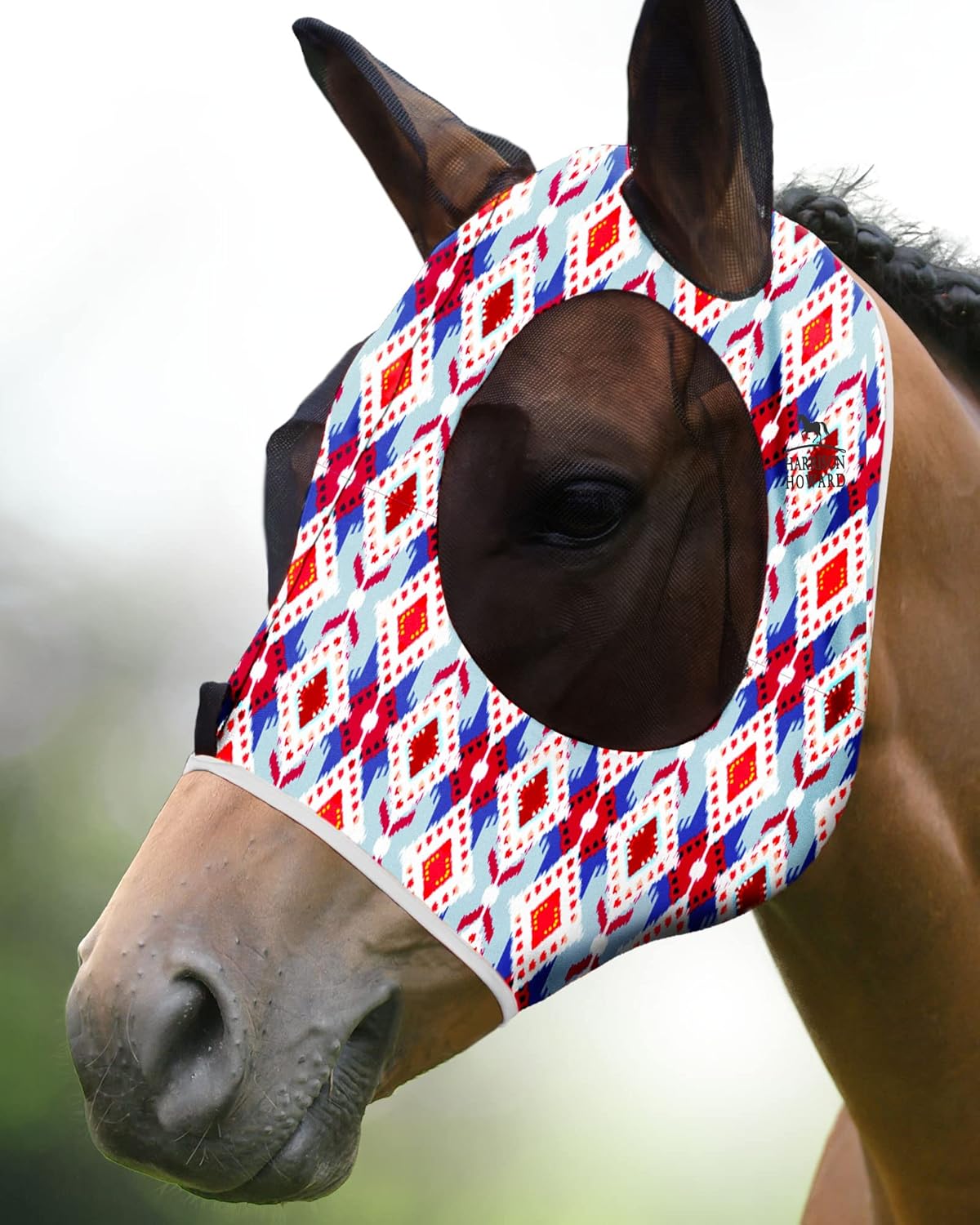 Harrison Howard Super Comfort Stretchy Fitting Horse Fly Mask with UV Protection Soft on Skin with