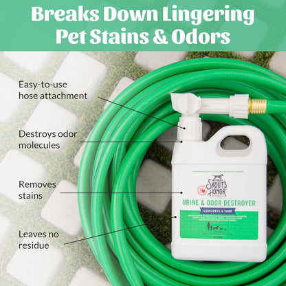 SKOUT'S HONOR Pet Urine & Odor Destroyer Concrete & Turf - Professional Strength, Plant-Powered