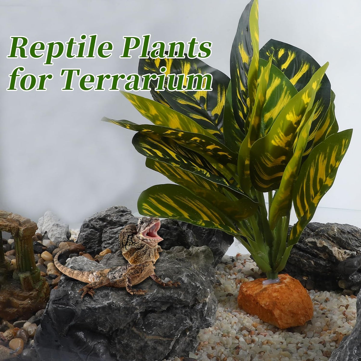 Reptile Plants Decoration, Reptile Plants for Terrarium Decor, Reptile Artificial Plant, Amphibian