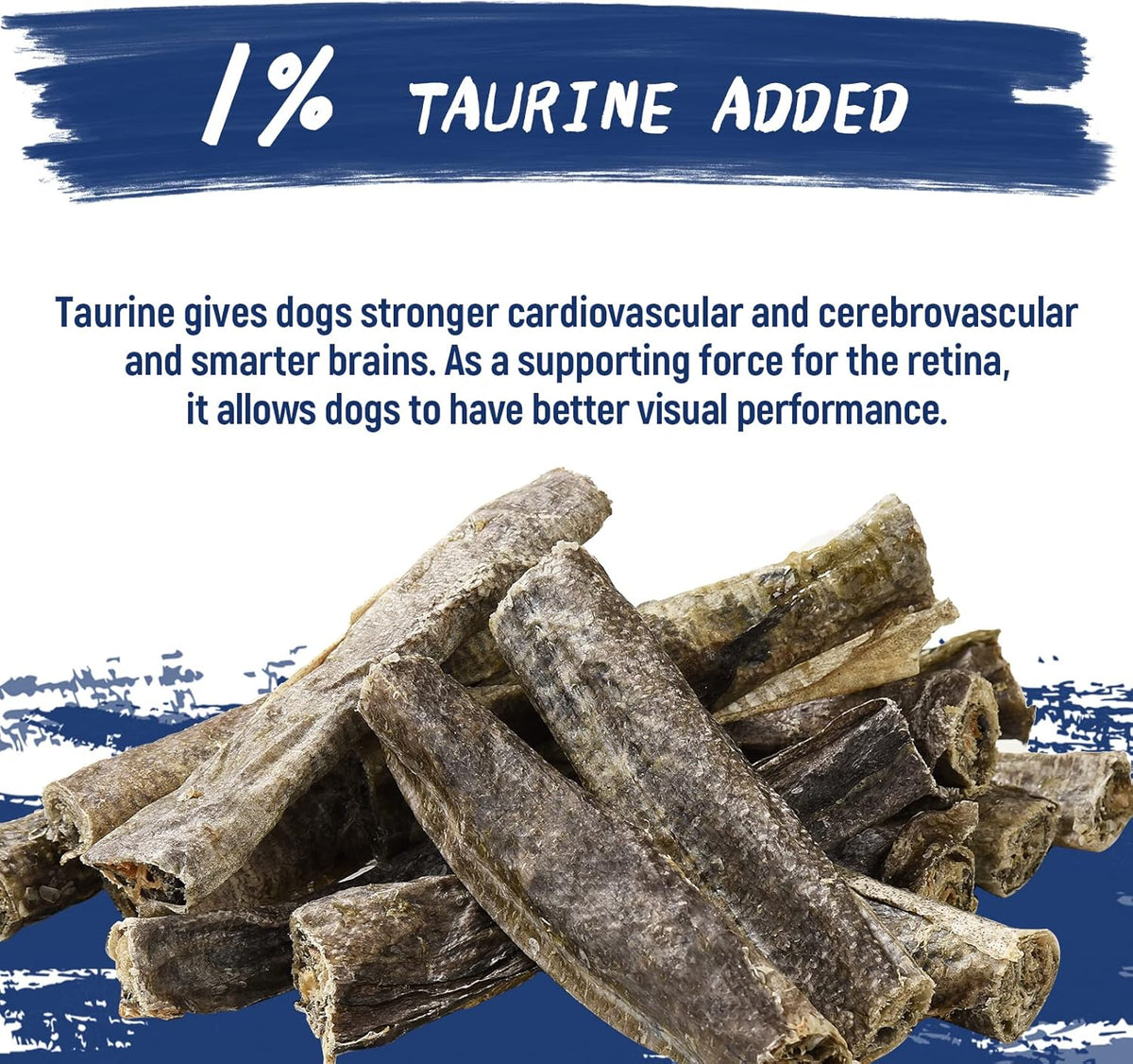 Dog Treats, Cod Skins Dog Treat with Taurine, One-Ingredient Grain-Free Chew Fish Skin Rolls Rich