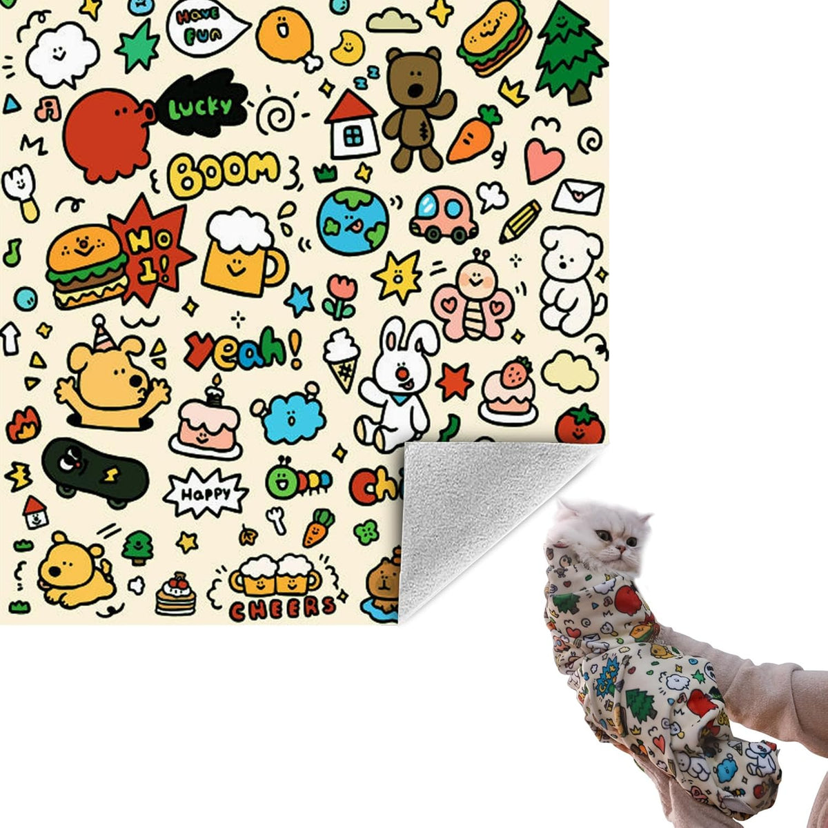 35.5" Cat Grooming Wrap Cat Wrap for Cutting Nails Cat Restraint for Nail Clipping Cat Swaddle Wrap