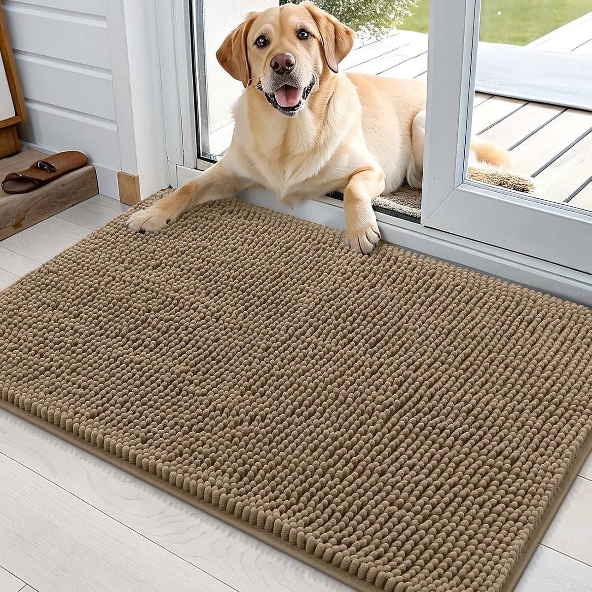 OLANLY Dog Door Mat for Muddy Paws 36x24, Absorbs Moisture and Dirt, Absorbent Non-Slip Washable