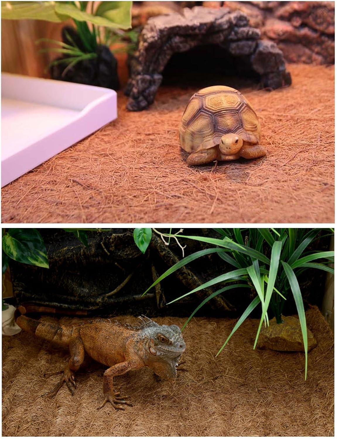 Hamiledyi Reptile Carpet Natural Coconut Fiber Tortoise Carpet Mats for Pet Terrarium Liner Reptile