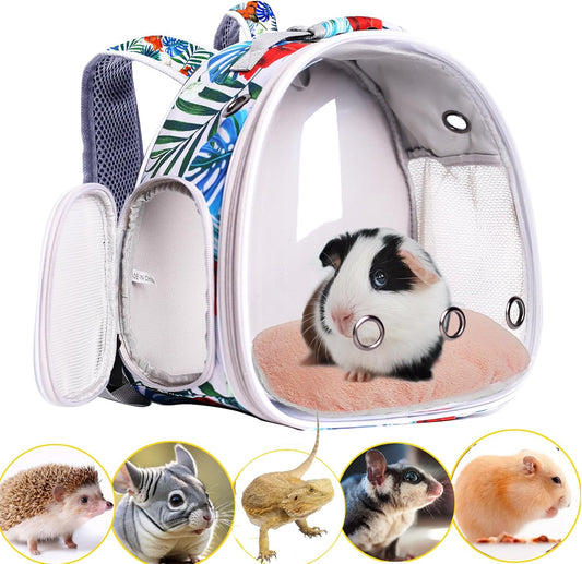 Hamster Backpack Carrier,Bearded Dragon Carrier Backpack for Kids with Clear Bubble Window,Small