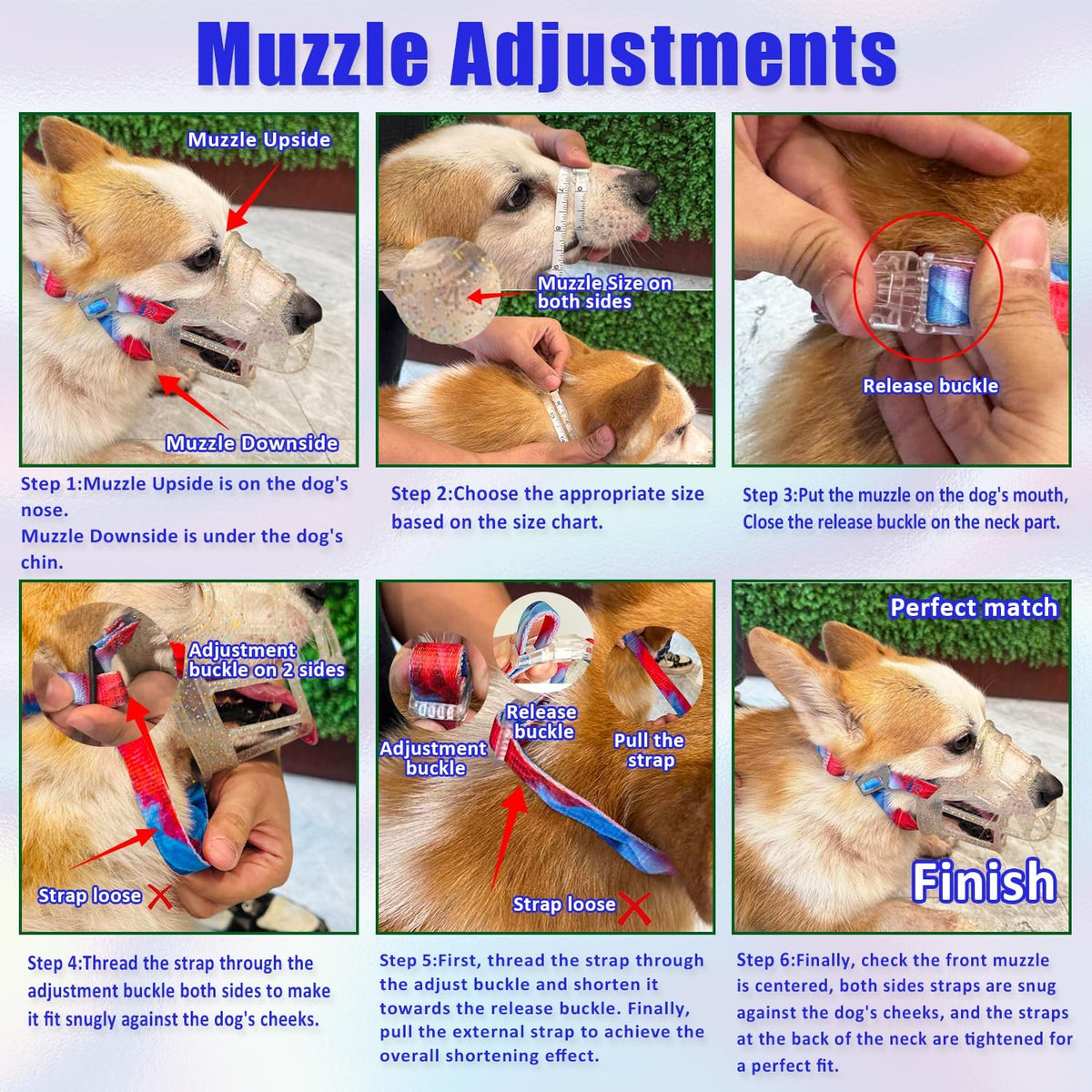 Dog Muzzle, OKKIC Basket Muzzle Anti Biting Chewing, Sturdy Lightweight Muzzle Allows Panting