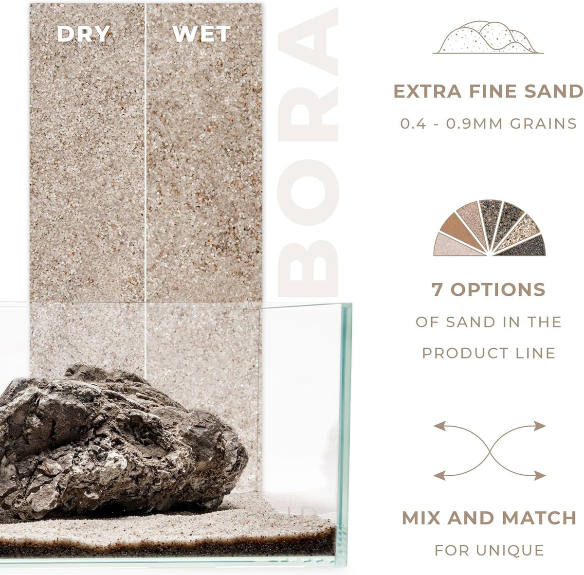 Ultum Nature Systems Controsand Bora Aquarium Sand (8L) - Freshwater Tank Substrate for Live Shrimp