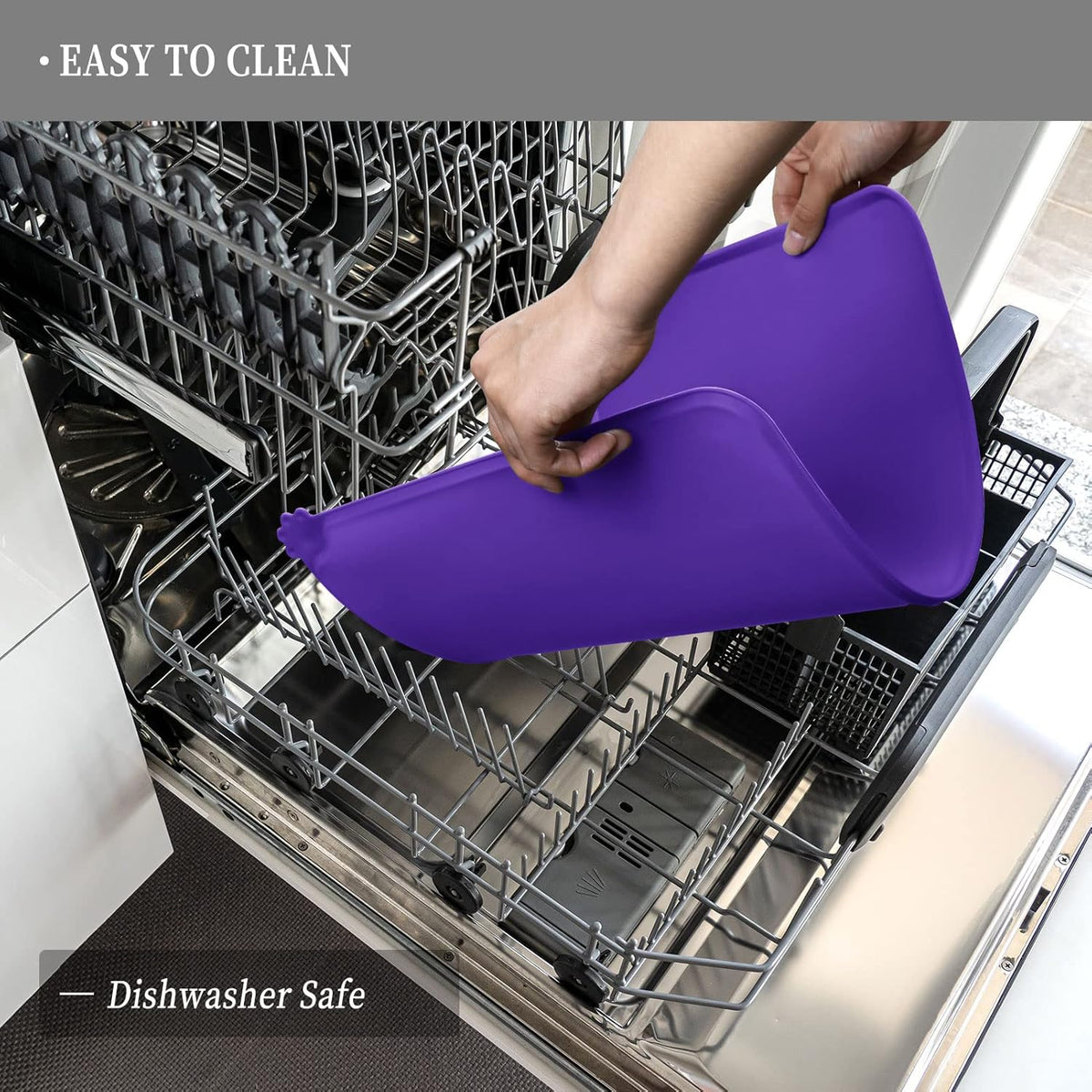 Waterproof Pet Feeding Mat with High Raised Edges, Heavier and Thicker Placemats for Cat Dog Water