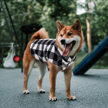 ASENKU Dog Sweater, Plaid Dogs Fleece Vest, Soft Comfortable Pet Pajamas, Warm Winter Puppy Shirt