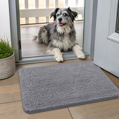 Smiry Dog Door Mat for Muddy Paws 24x16, Absorbs Moisture and Dirt Doormat, Non-Slip Washable Quick