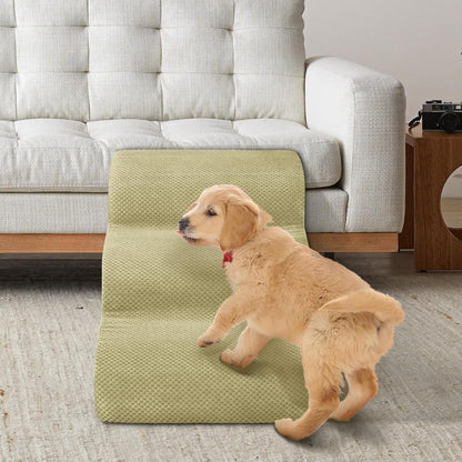 Dog Stairs for Small Dogs - High Density Foam Pet Steps, Extra Wide Dog Ramp with Non-Slip Bottom