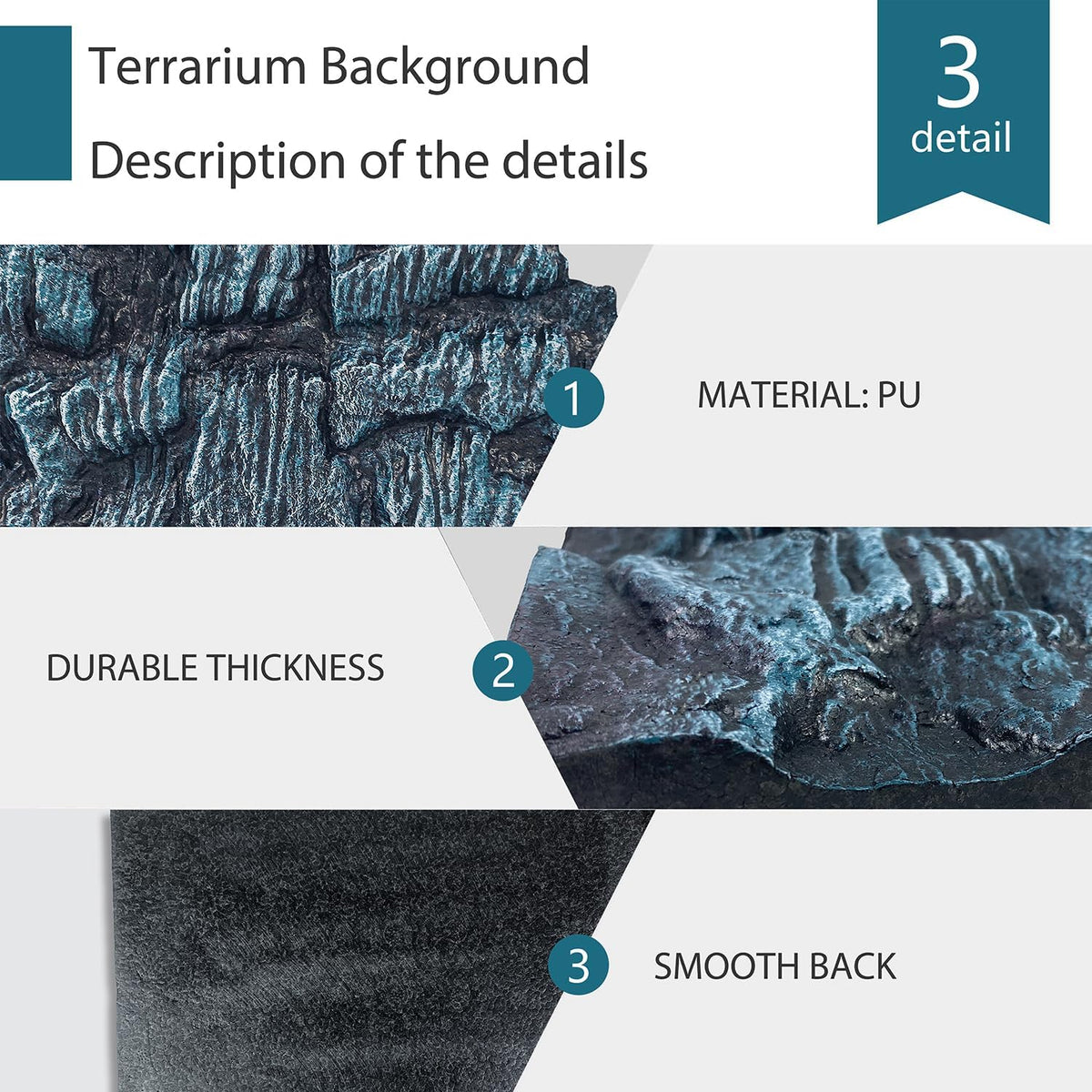 4pcs Rock Terrarium Background,3D Reptile Tank Background Board,Amphibian Stereo Backdrop