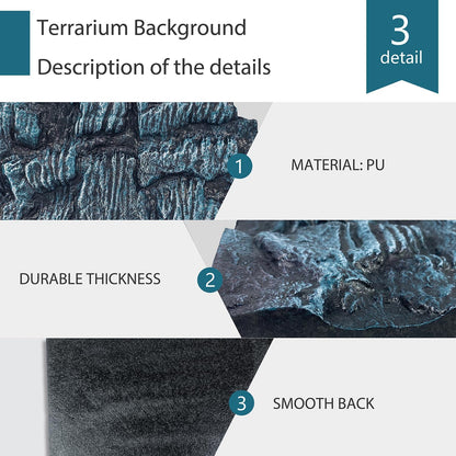 4pcs Rock Terrarium Background,3D Reptile Tank Background Board,Amphibian Stereo Backdrop