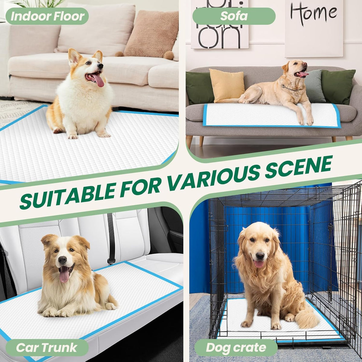 100 Count Large Dog & Cat Puppy Pee Pads - 28"x30" Absorbent Potty Training Pads | Leakproof
