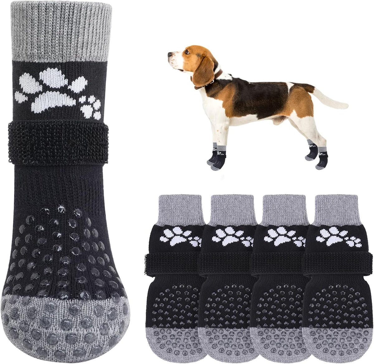 SCENEREAL Anti Slip Dog Sock to Prevent Licking Paws for Hardwood Floors, Boots & Paw Protector