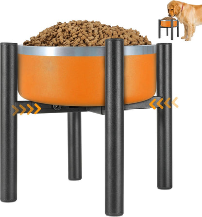 Lifted Dog Bowl Stand - Without Bowls, Single Raise Pet Food Table Adjustable Wide 6-10", Tall 8 10