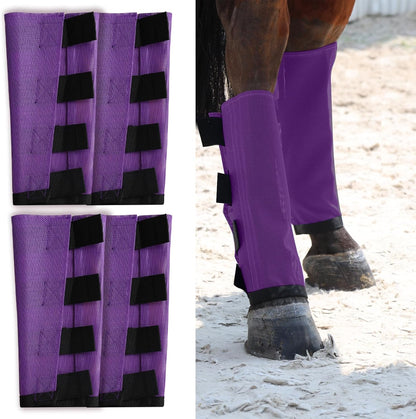 Premium 4-Pack Horse Fly Boots & Leggings Loose-Fit Fine Mesh with Stay-On Fasteners, Support