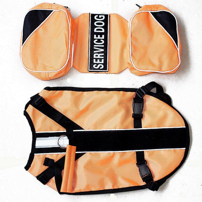 Serijoars Dog Vest Harnesses with Saddlebag Backpack for Camping & Travel - Reflective Hound Hiking