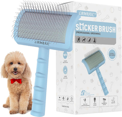 Slicker Brush for Poodles and Goldendoodles - Curved Brush for Thick, Fluffy, Shedding Fur on Dogs