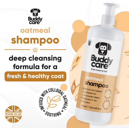 Oatmeal Dog Shampoo for Smelly Dogs (33.8oz) - Hypoallergenic & Itch Relief Formula, Gentle on