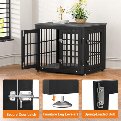 26 Inch Heavy Duty Dog Crate Furniture for Small Dogs, Decorative Pet House End Table, Wooden Cage