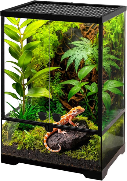 10 Gallon Professional Glass Terrarium 12"x12"x18" Durable Reptile Habitat Tank with Heat Resistant