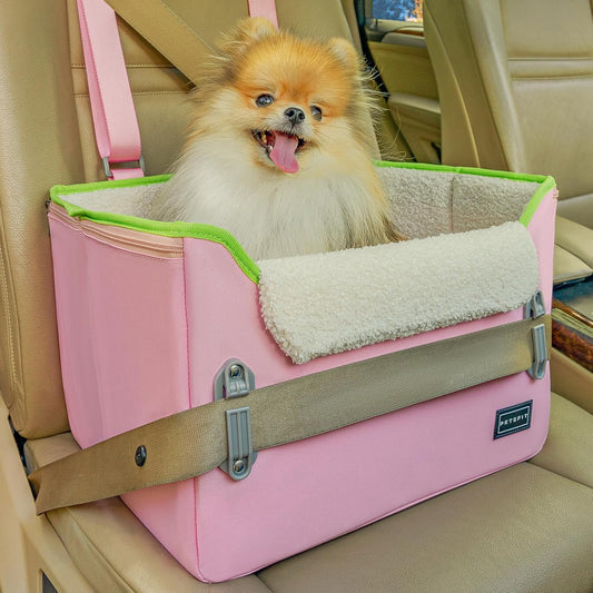 PETSFIT Small Dog Car Seat, Patent Safe Buckles Dog Booster Car Seat, Cat Car Seat with Safety