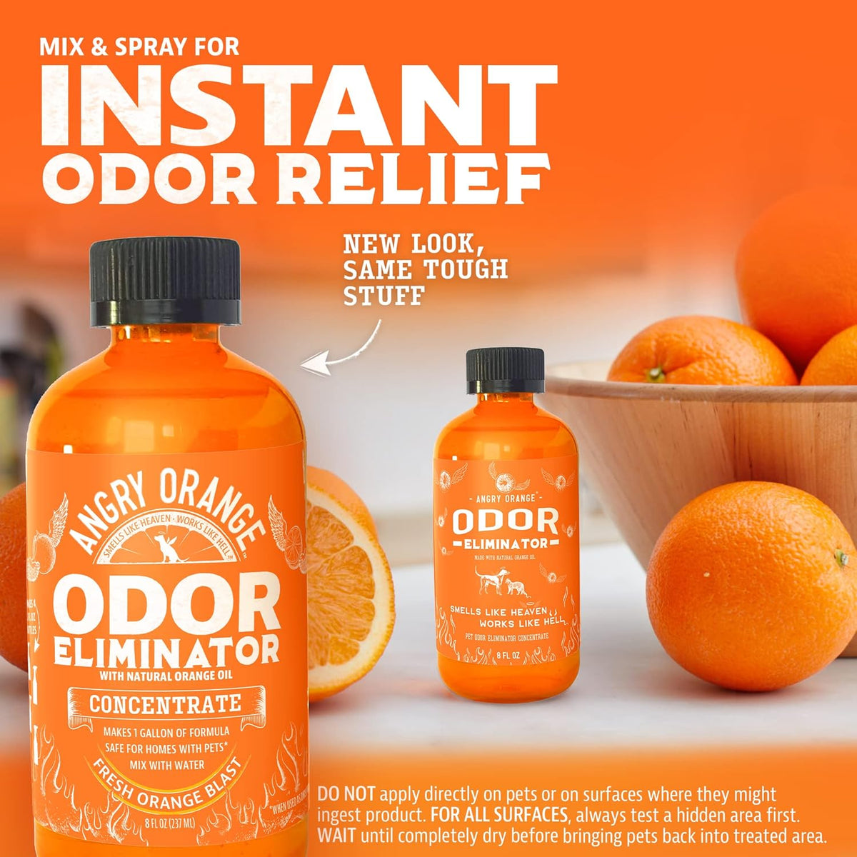 Angry Orange Pet Odor Eliminator for Home - 8oz Dog and Cat Pee Smell Remover for Carpet, Grass