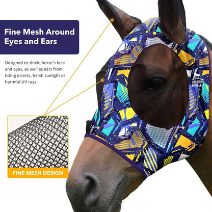 Harrison Howard Super Comfort Stretchy Fitting Horse Fly Mask with UV Protection Soft on Skin with