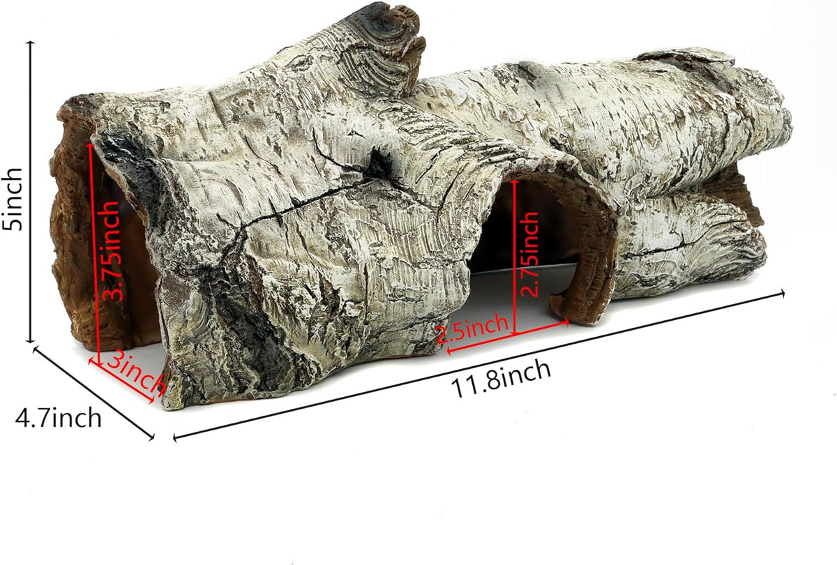 JIHAQUA Aquarium Resin Bark Terrarium Decor, Lizard, Snake or Reptile Hide,Lizard, Spider and