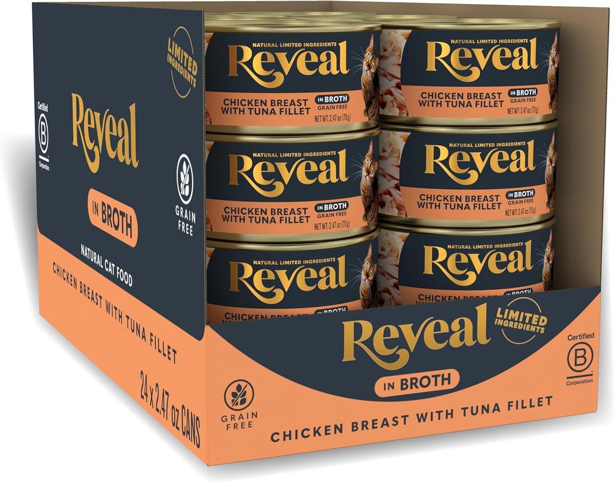 Reveal Natural Wet Canned Cat Food, Limited Ingredient, Grain Free, Protein with No Artificial