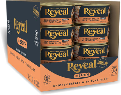 Reveal Natural Wet Canned Cat Food, Limited Ingredient, Grain Free, Protein with No Artificial