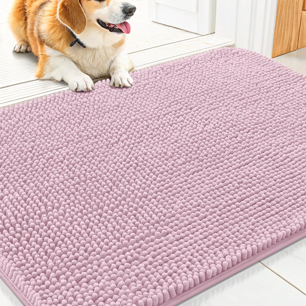 Smiry Dog Door Mat for Muddy Paws 30x20, Absorbs Moisture and Dirt Doormat, Non-Slip Washable Quick