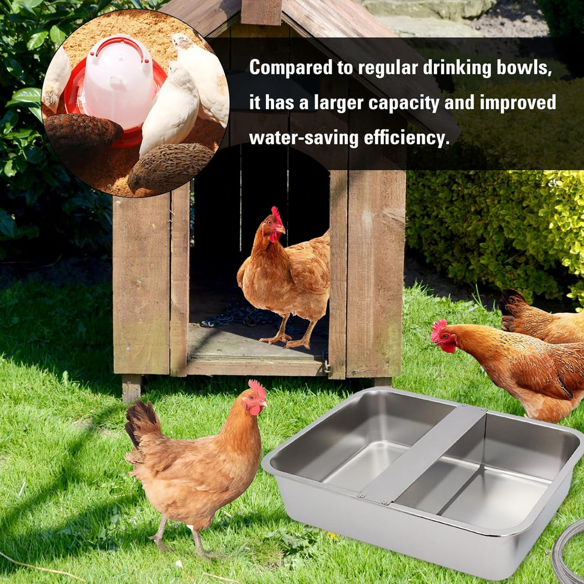 4Gal Automatic Water Bowl Dispenser for Dogs,Pig Waterer,Outdoor Automatic Dog Water Bowl,Stianless