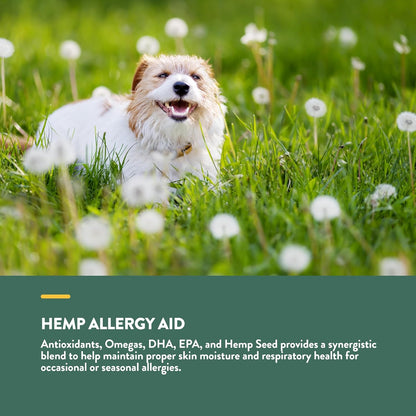 NaturVet Hemp Allergy Aid Supplement for Dogs, Hemp Seed, Antioxidants, Omegas, Dha & Epa for